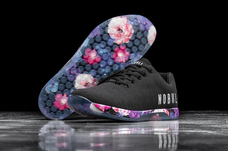 Men's Nobull Space Floral Trainers Black | SG E2153B